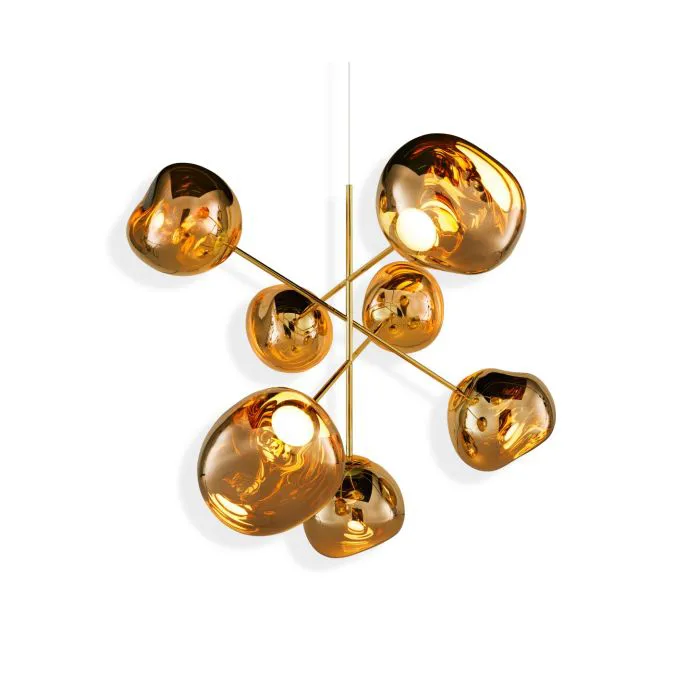 Melt Chandelier large Kronleuchter LED 196 cm, Gold Tom Dixon