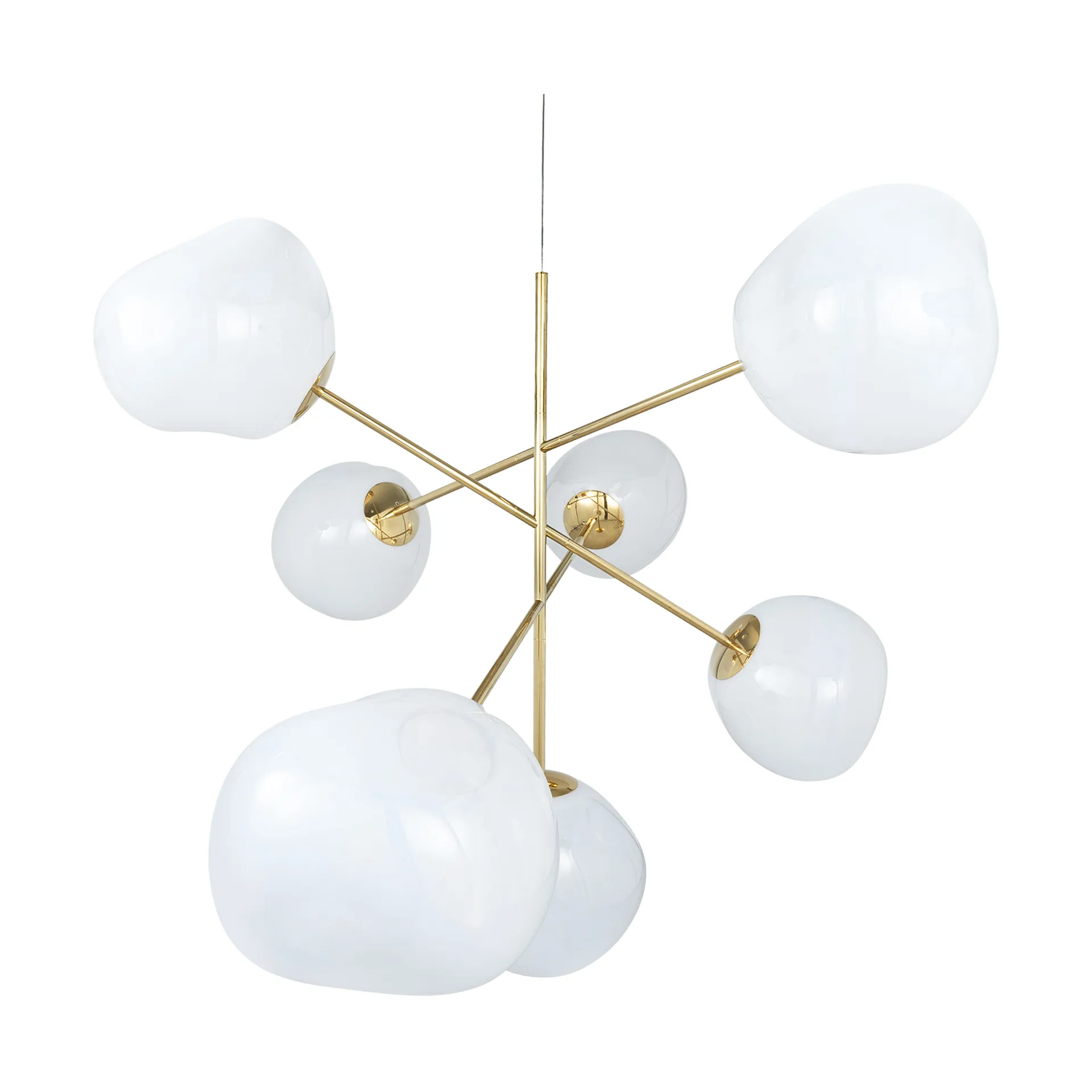 Melt Chandelier large Kronleuchter LED 196 cm, Opal-gold Tom Dixon