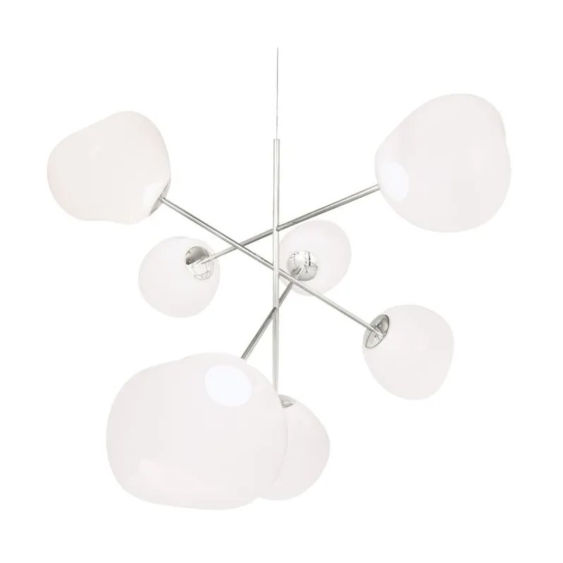 Melt Chandelier large Kronleuchter LED 196 cm, Opal-silver Tom Dixon