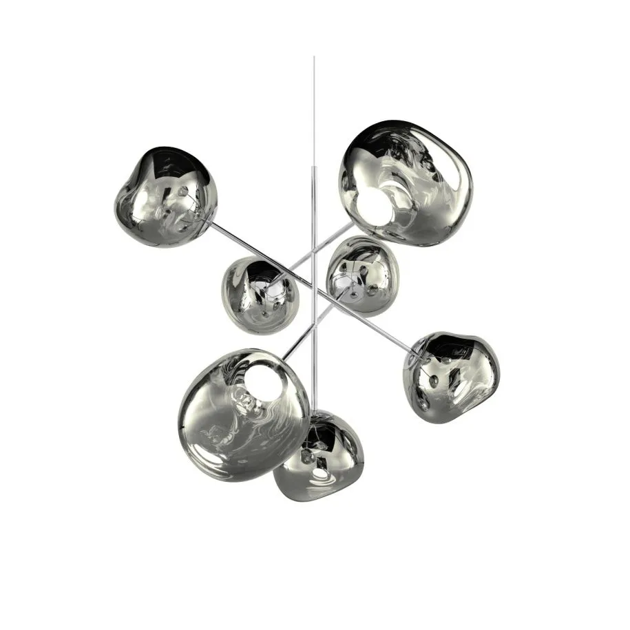 Melt Chandelier large Kronleuchter LED 196 cm, Silver Tom Dixon