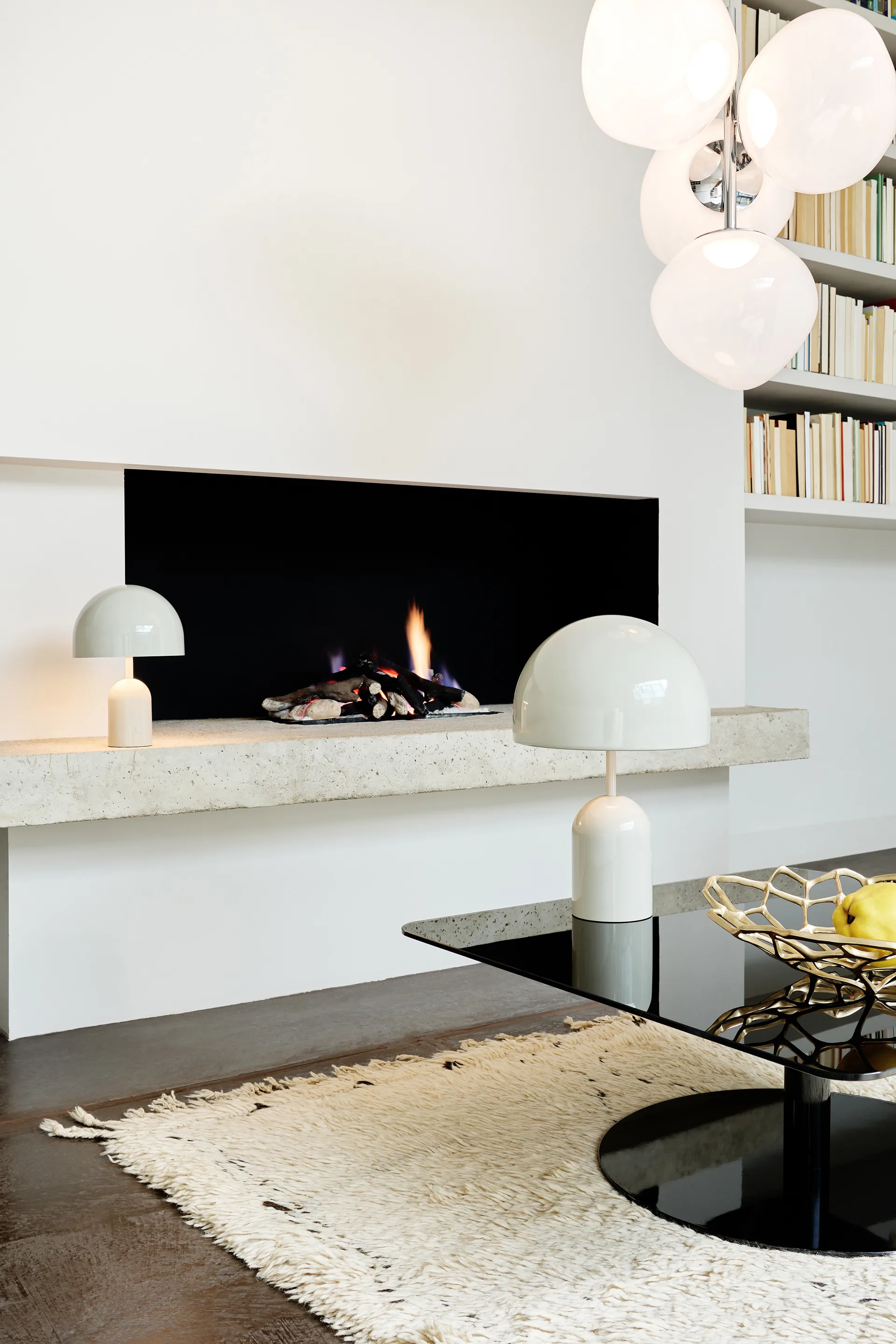 Melt Chandelier small Kronleuchter LED 103 cm, Opal-silver Tom Dixon