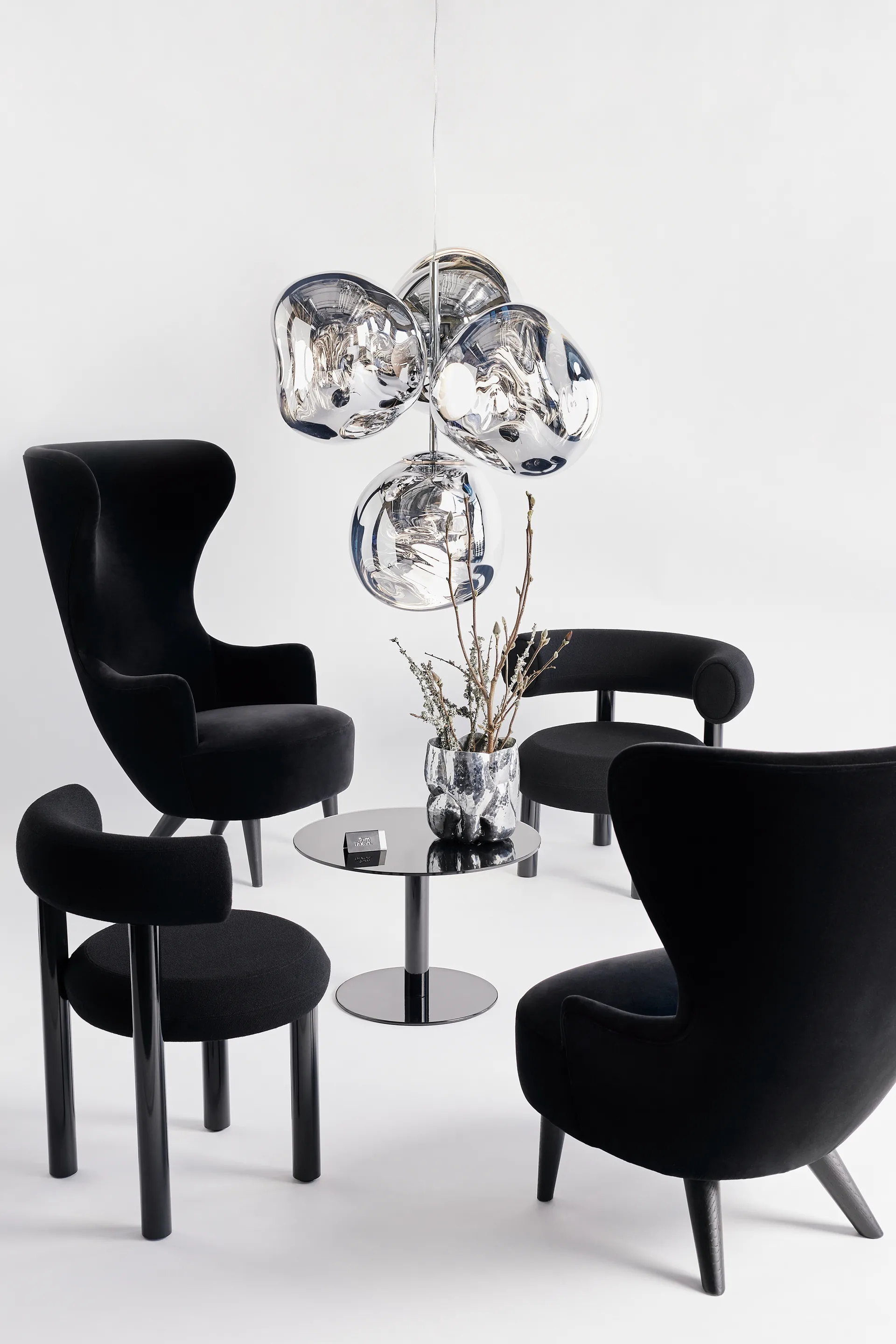 Melt Chandelier small Kronleuchter LED 103 cm, Silver Tom Dixon