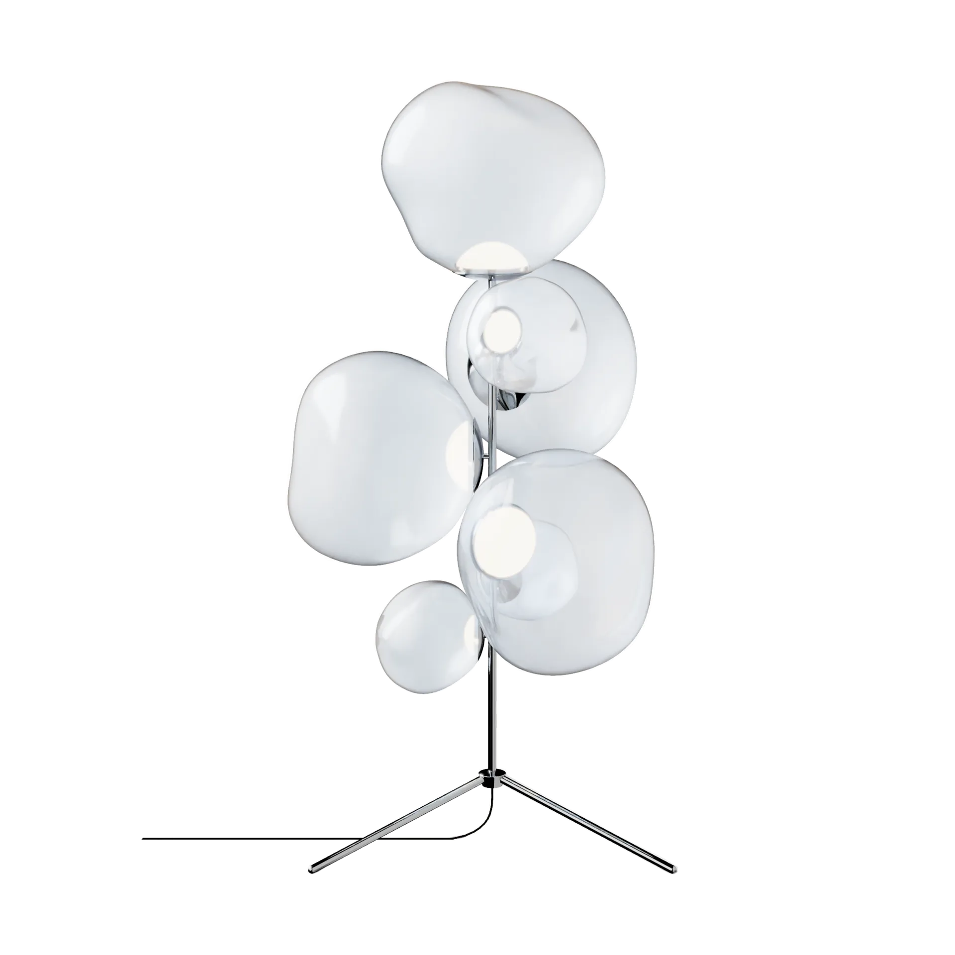 Melt Chandelier Stehleuchte LED 175 cm, Opal-silver Tom Dixon