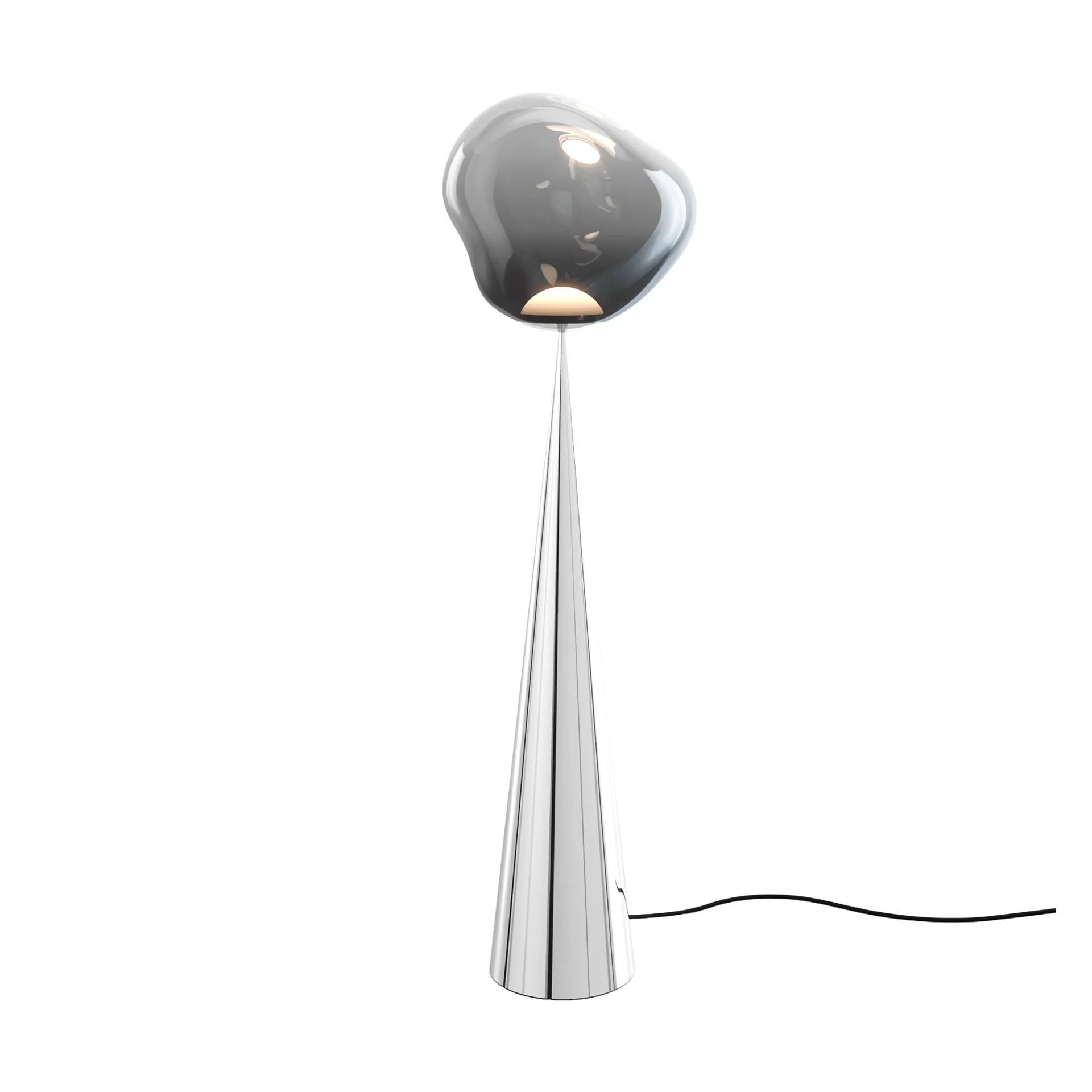 Melt Cone fat Stehleuchte LED 174,5 cm, Nickel-silberfarben Tom Dixon