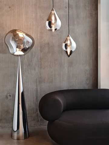 Melt Cone fat Stehleuchte LED 174,5 cm - Nickel-silberfarben - Tom Dixon