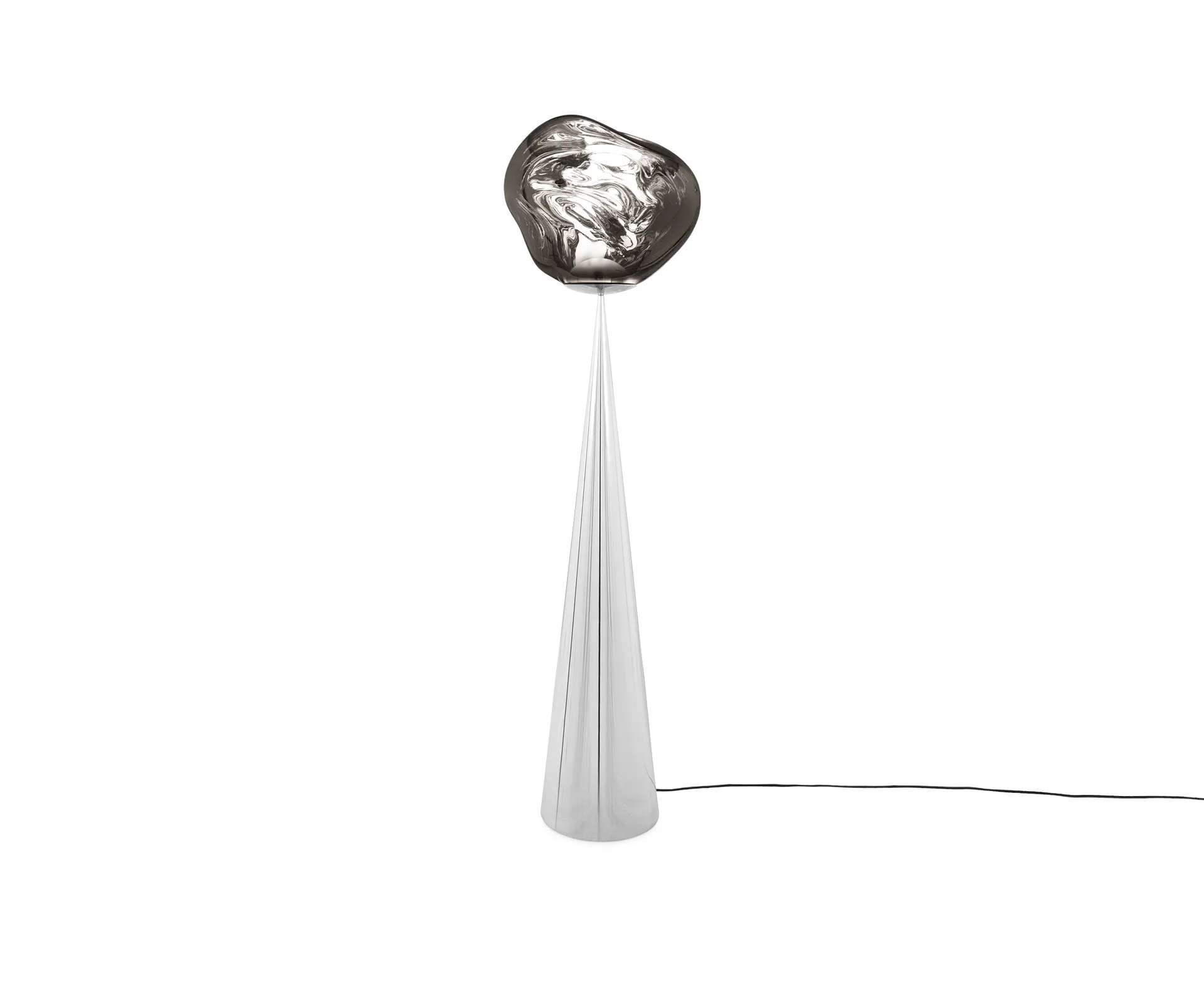 Melt Cone fat Stehleuchte LED 174,5 cm, Silver-silver Tom Dixon