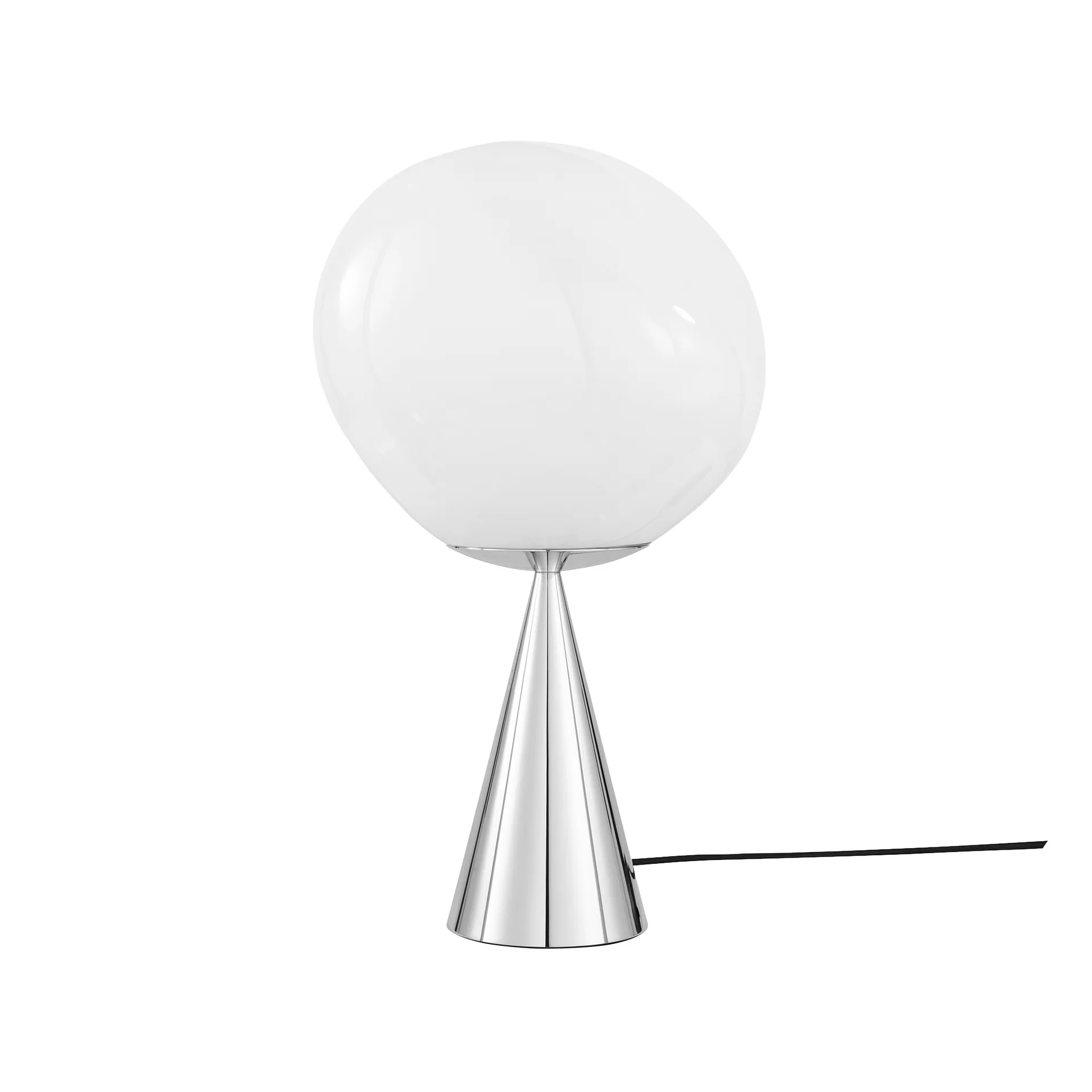 Melt Cone fat Tischleuchte LED 46,5 cm, Opal-silver Tom Dixon
