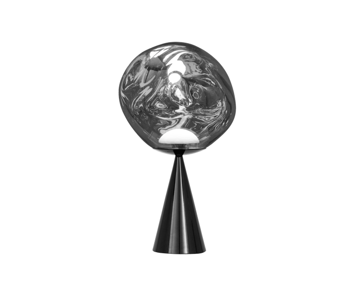 Melt Cone fat Tischleuchte LED 46,5 cm, Silver Tom Dixon