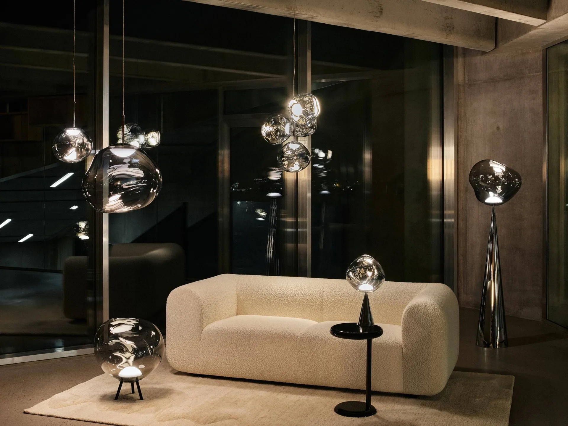 Melt Pendelleuchte mini LED, Nickel Tom Dixon