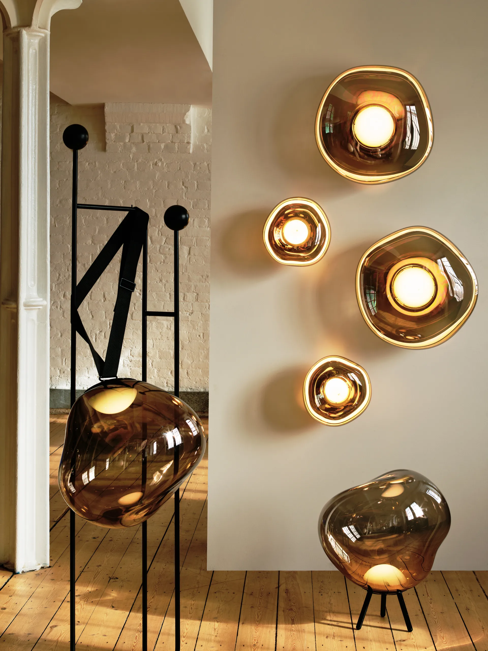 Melt Portable LED Large Stehleuchte, Gold Tom Dixon