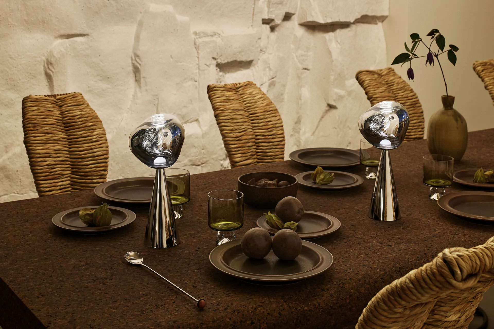 Melt Portable LED Tischleuchte 28,5cm, Silver Tom Dixon