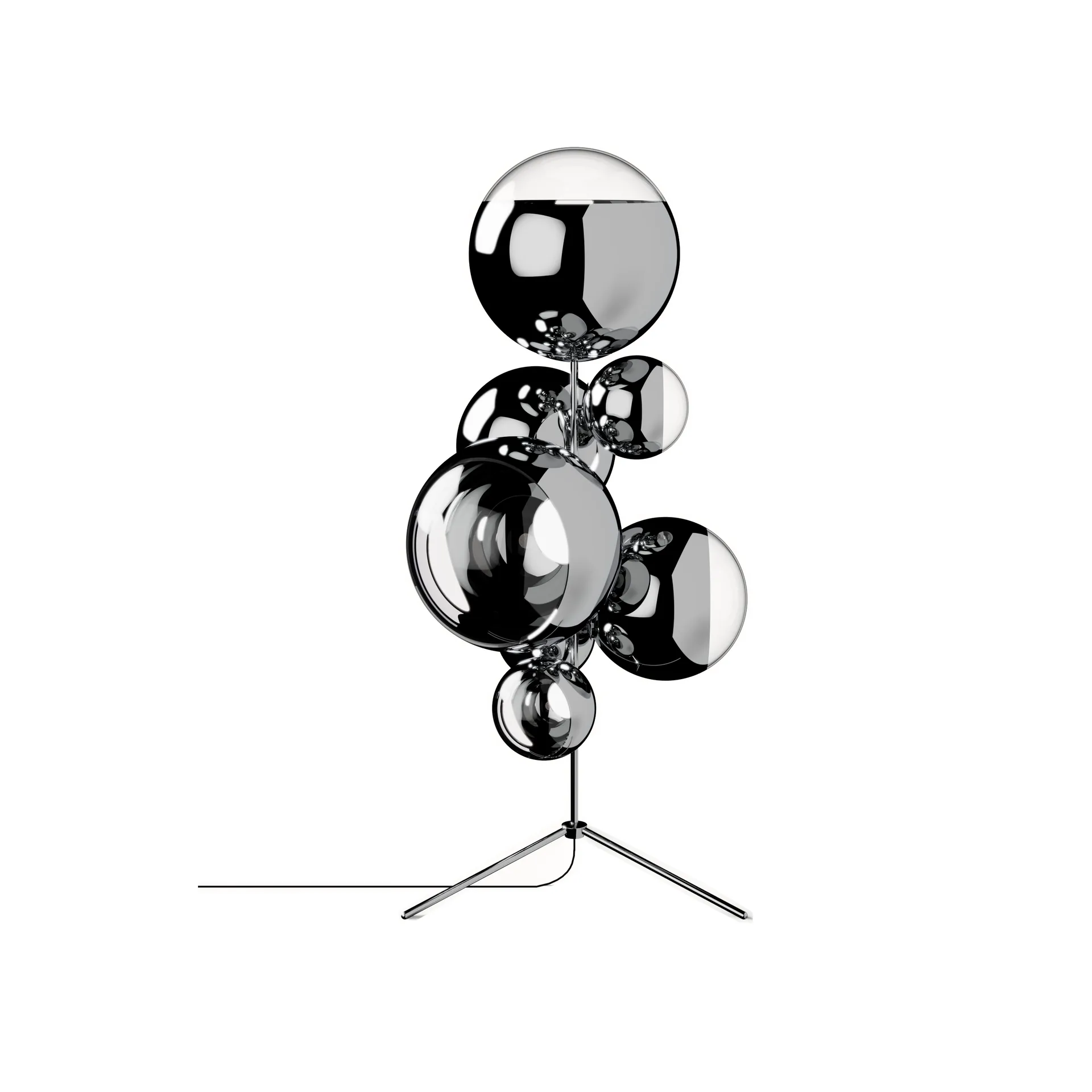 Mirror Ball chandelier Stehleuchte LED 181 cm, Silver Tom Dixon