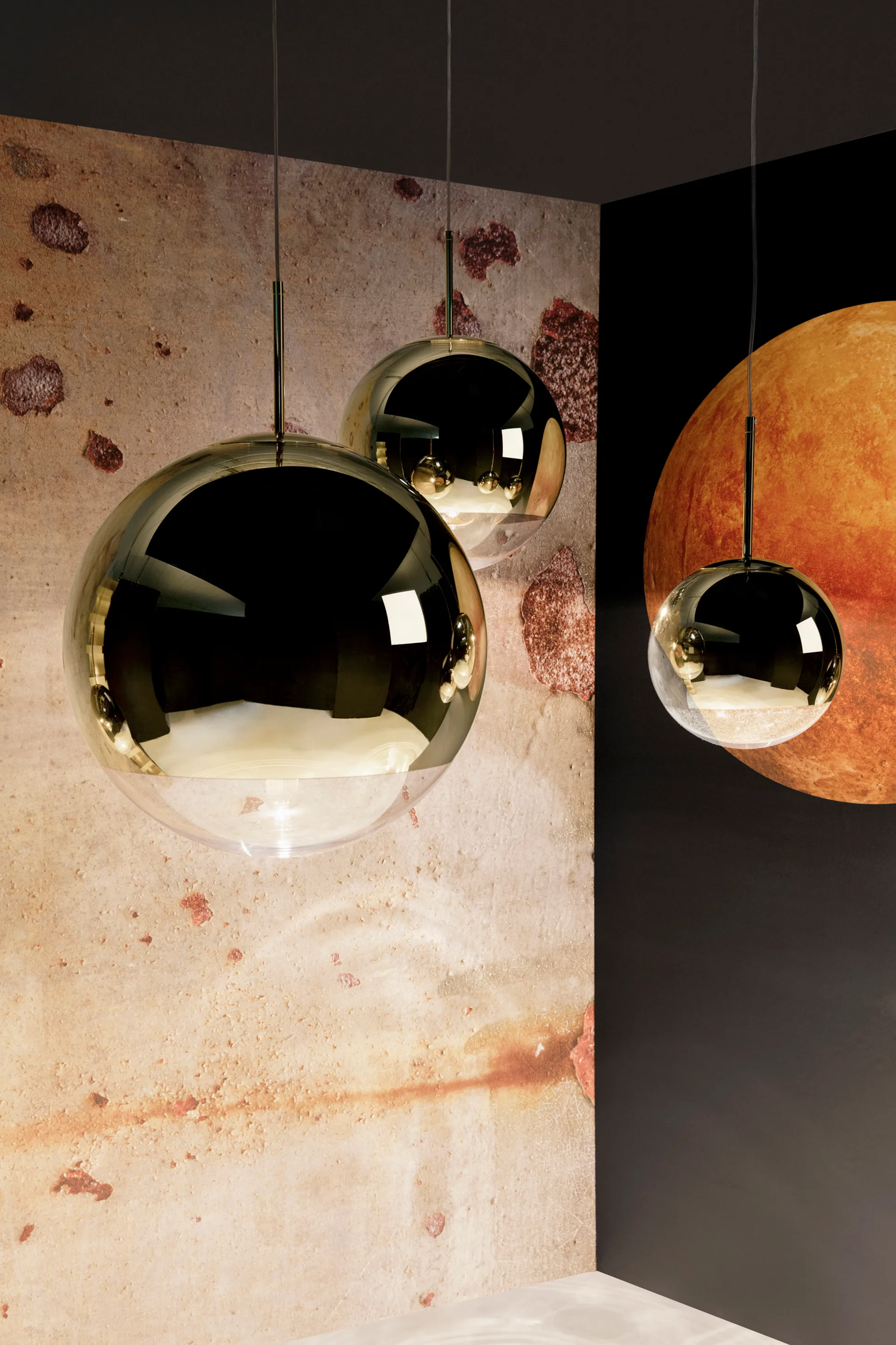 Mirror Ball Pendelleuchte LED Ø50cm, Gold Tom Dixon
