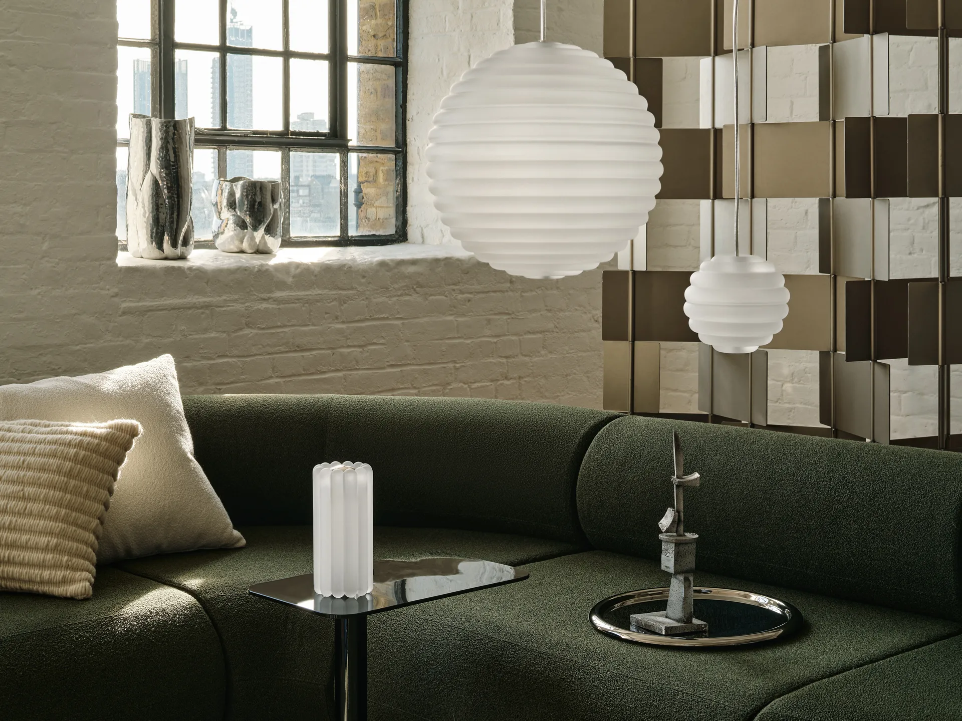 Press Sphere mini Pendelleuchte LED Ø14,5 cm, Frosted Tom Dixon