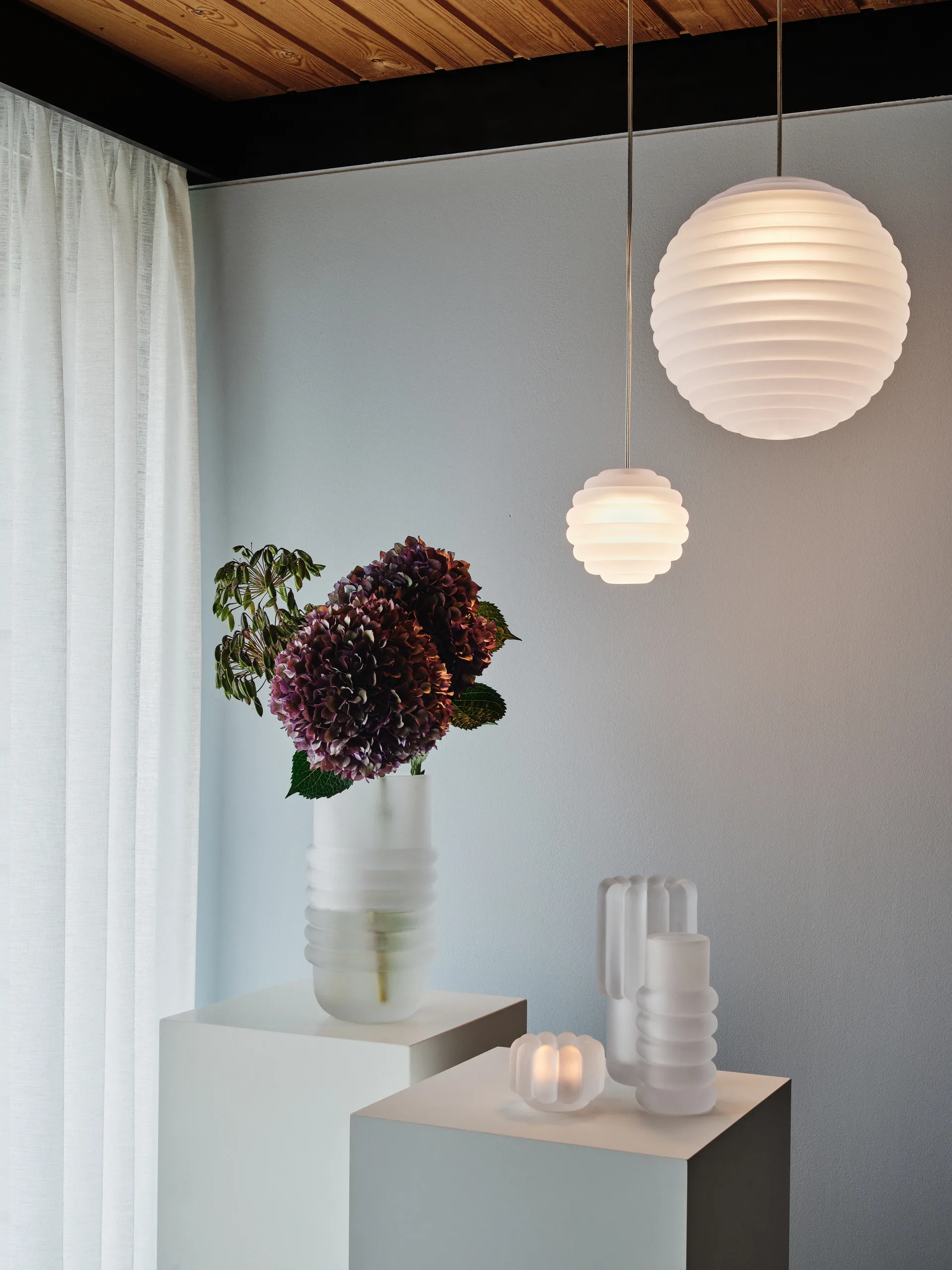 Press Windlicht vertikal, Frosted Tom Dixon