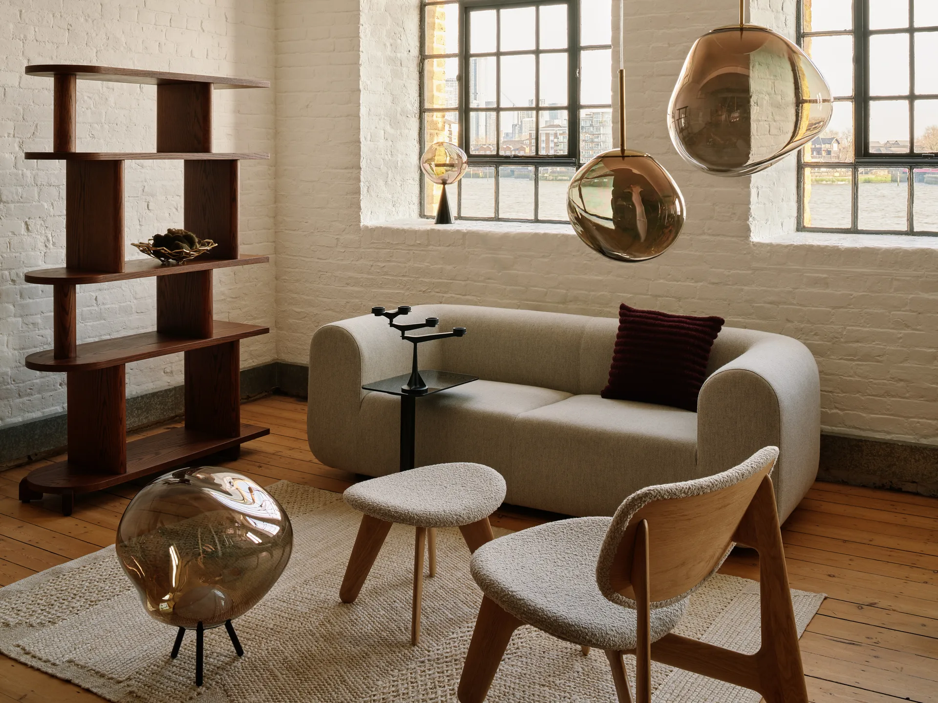 Ridge Kissen 45x45 cm, Burgundy Tom Dixon