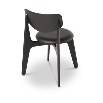 Slab Esszimmerstuhl gepolsterter Sitz - Black oak-black leather - Tom Dixon