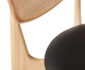 Slab Esszimmerstuhl gepolsterter Sitz - Natural oak-black leather - Tom Dixon