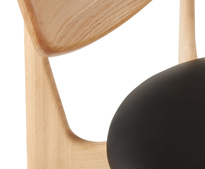 Slab Esszimmerstuhl gepolsterter Sitz, Natural oak-black leather Tom Dixon