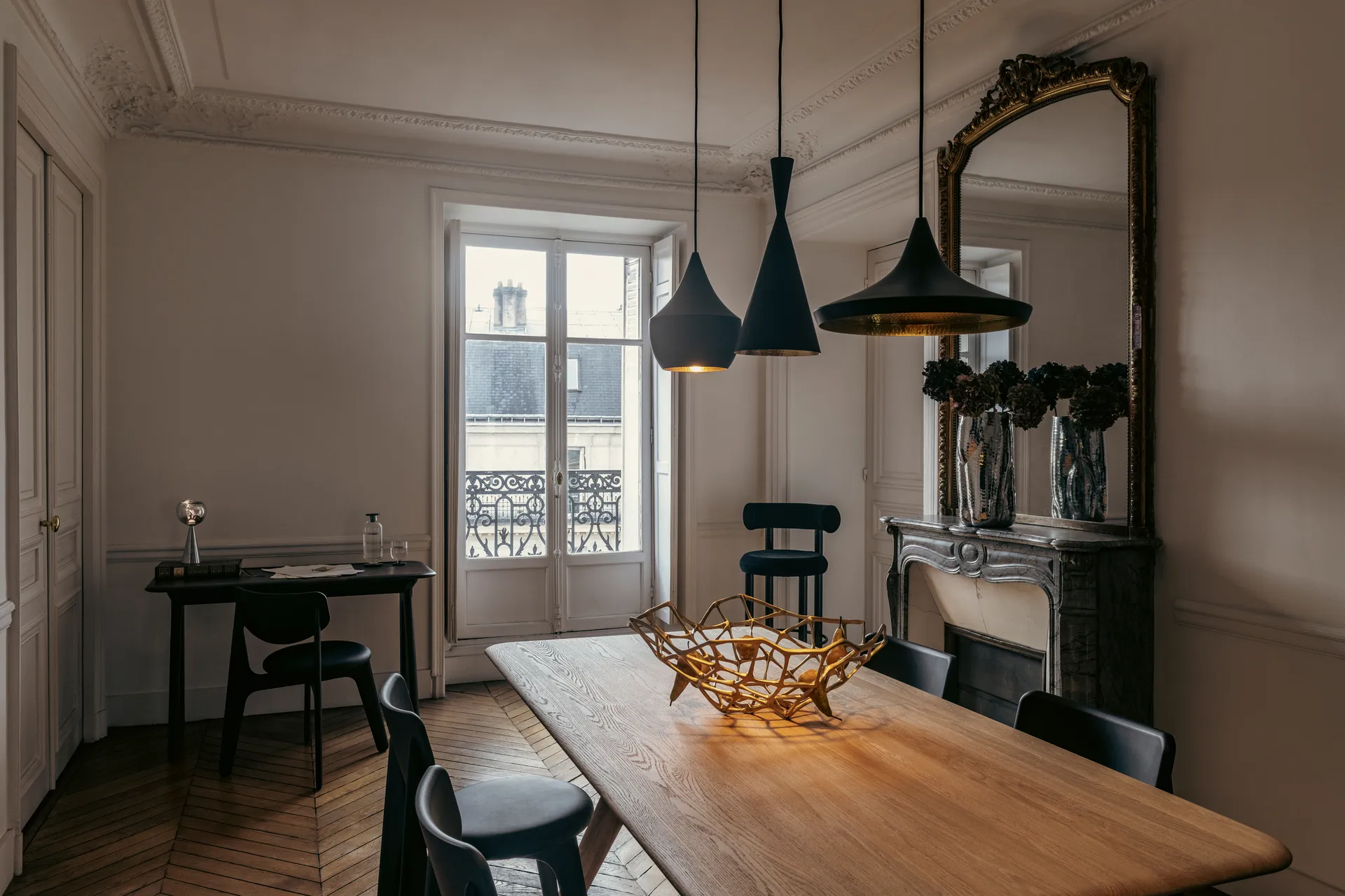 Slab Individual Schreibtisch 60x120 cm, Black oak Tom Dixon