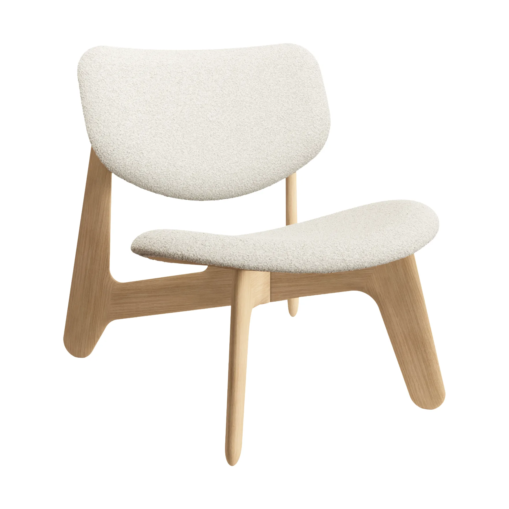 Slab Loungesessel gepolsterter Sitz, Natural brushed oak-Elle 0200 CMHR Natural Tom Dixon