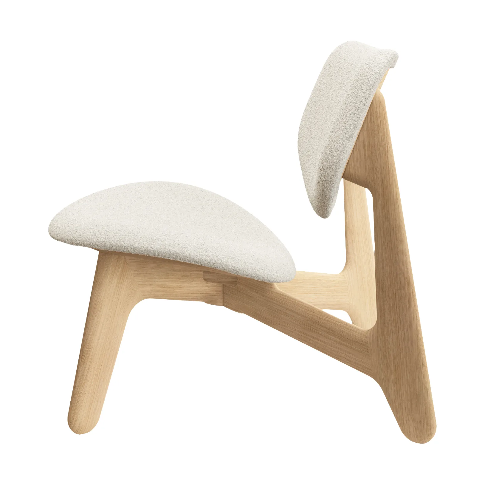 Slab Loungesessel gepolsterter Sitz, Natural brushed oak-Elle 0200 CMHR Natural Tom Dixon