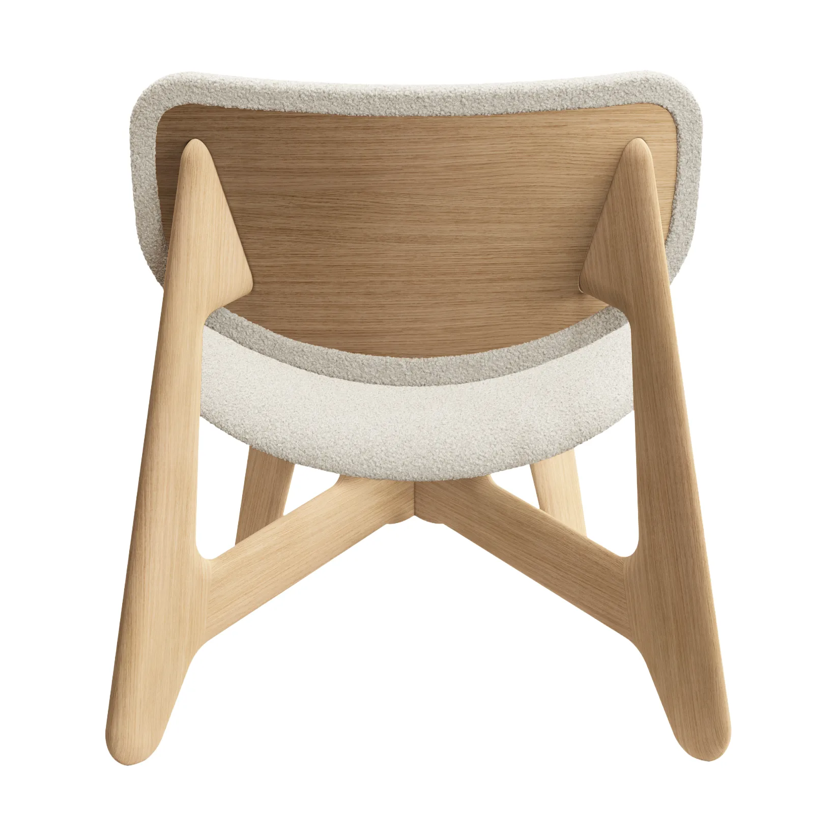 Slab Loungesessel gepolsterter Sitz, Natural brushed oak-Elle 0200 CMHR Natural Tom Dixon