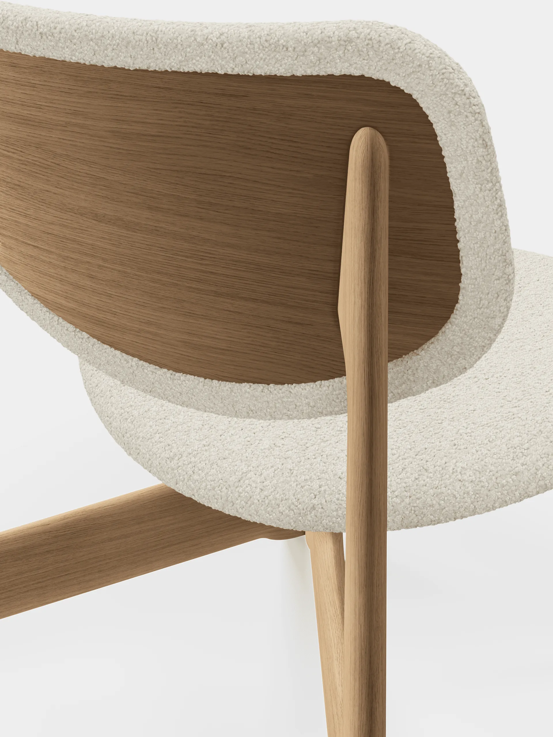 Slab Loungesessel gepolsterter Sitz, Natural brushed oak-Elle 0200 CMHR Natural Tom Dixon