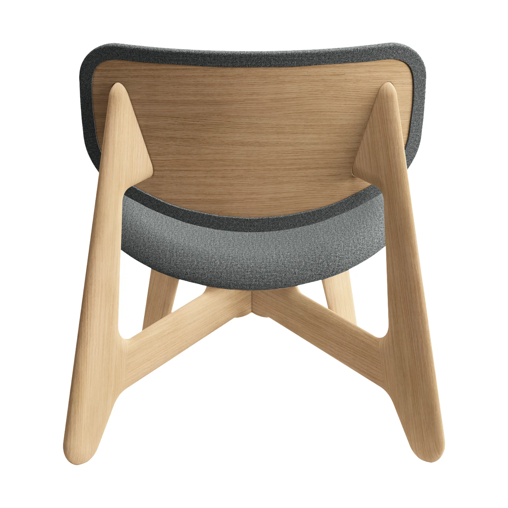 Slab Loungesessel gepolsterter Sitz, Natural brushed oak-Hallingdal 0130 mid grey Tom Dixon