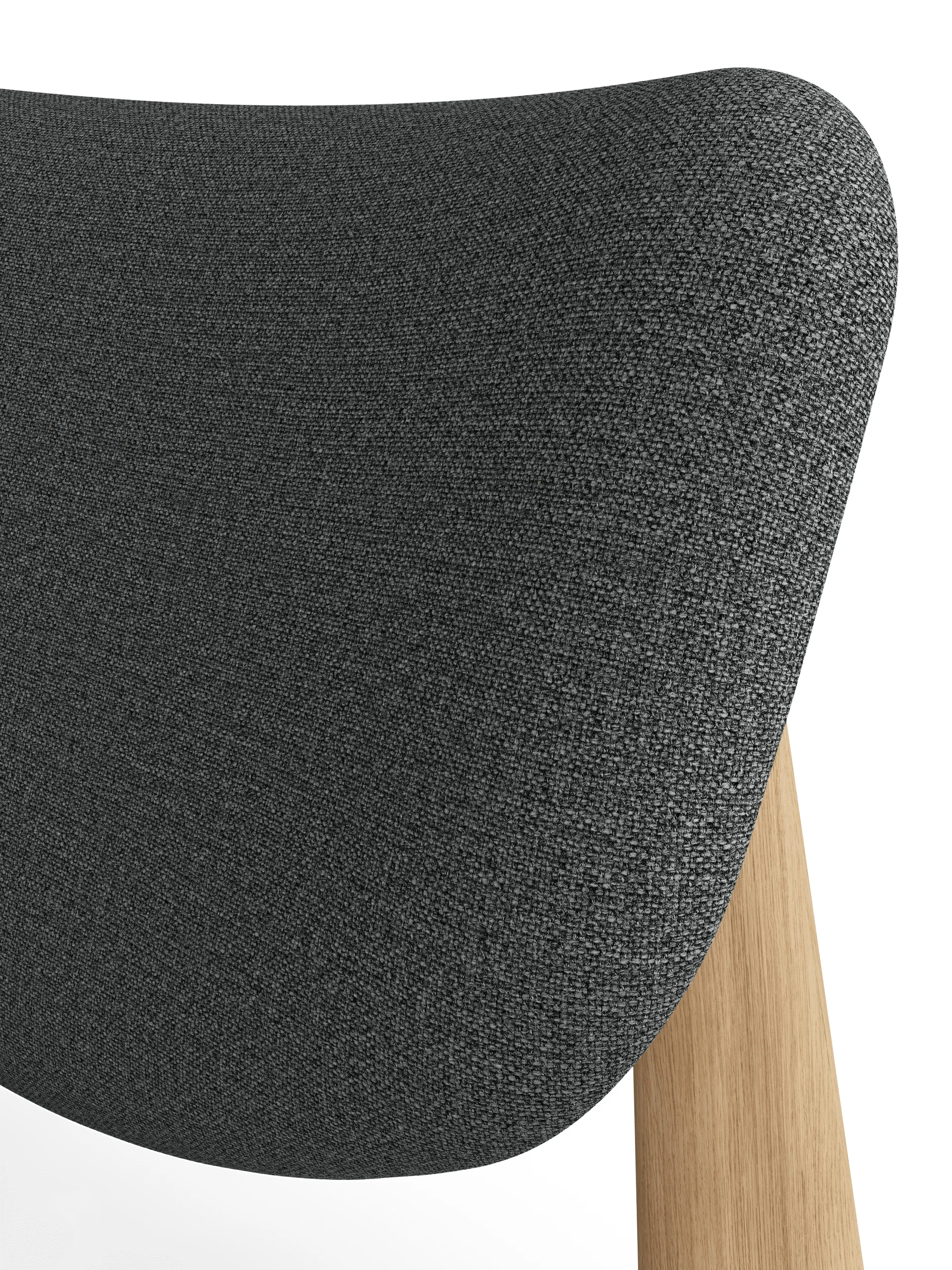 Slab Loungesessel gepolsterter Sitz, Natural brushed oak-Hallingdal 0130 mid grey Tom Dixon