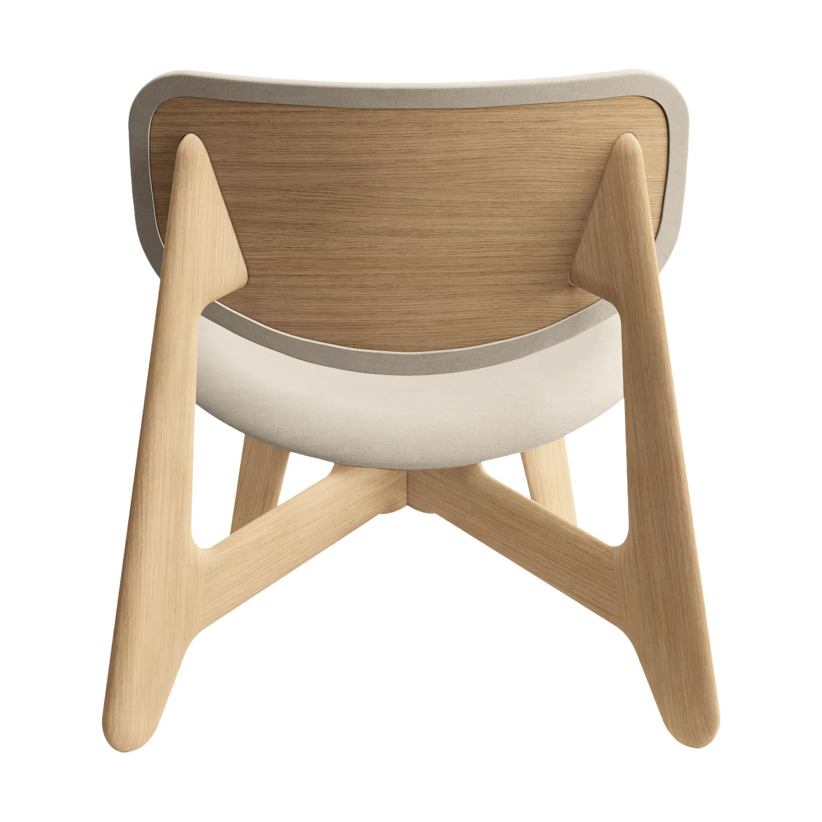 Slab Loungesessel gepolsterter Sitz, Natural brushed oak-Linara 05 CMHR Cream Tom Dixon