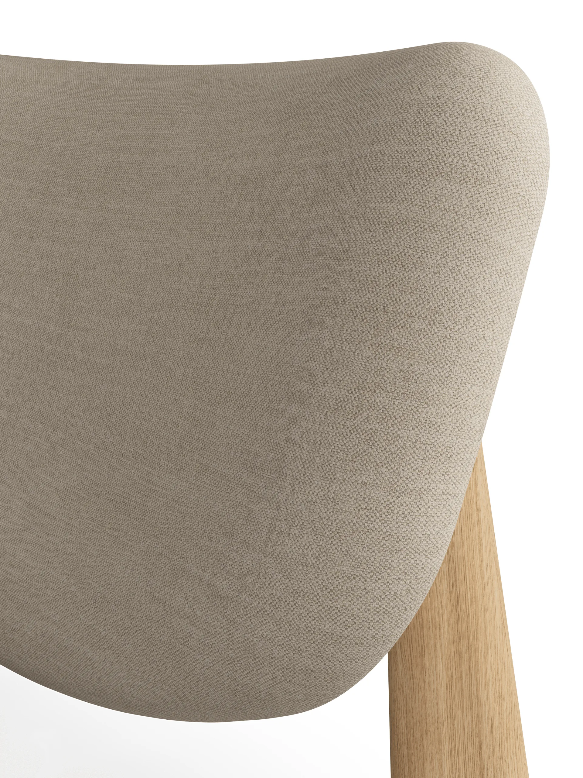 Slab Loungesessel gepolsterter Sitz, Natural brushed oak-Linara 05 CMHR Cream Tom Dixon
