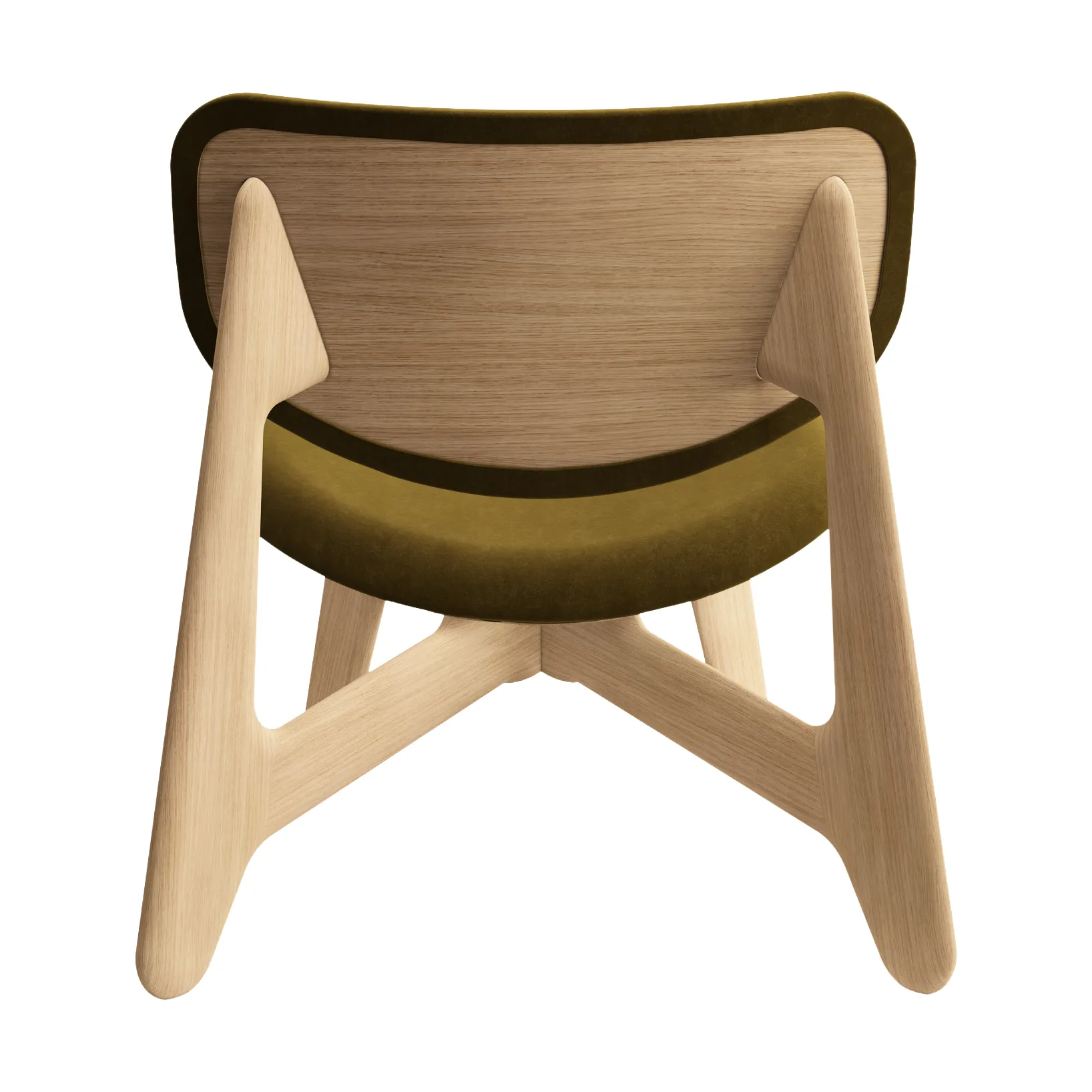 Slab Loungesessel gepolsterter Sitz, Natural brushed oak-Royal 0162 CMHR Khaki Tom Dixon