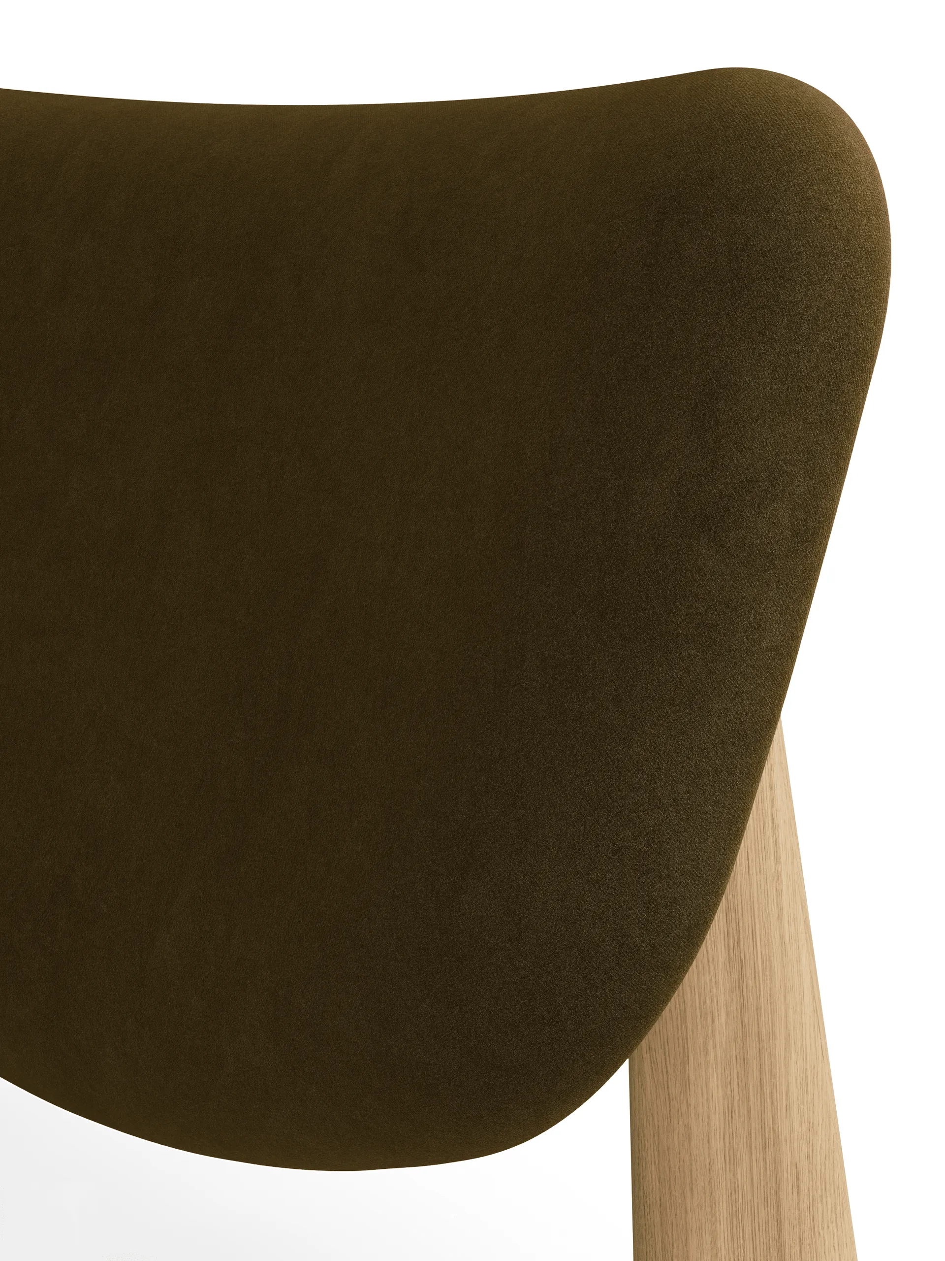 Slab Loungesessel gepolsterter Sitz, Natural brushed oak-Royal 0162 CMHR Khaki Tom Dixon