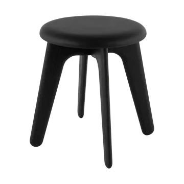 Slab Ottoman 45x55 cm - Black ash-black leather - Tom Dixon