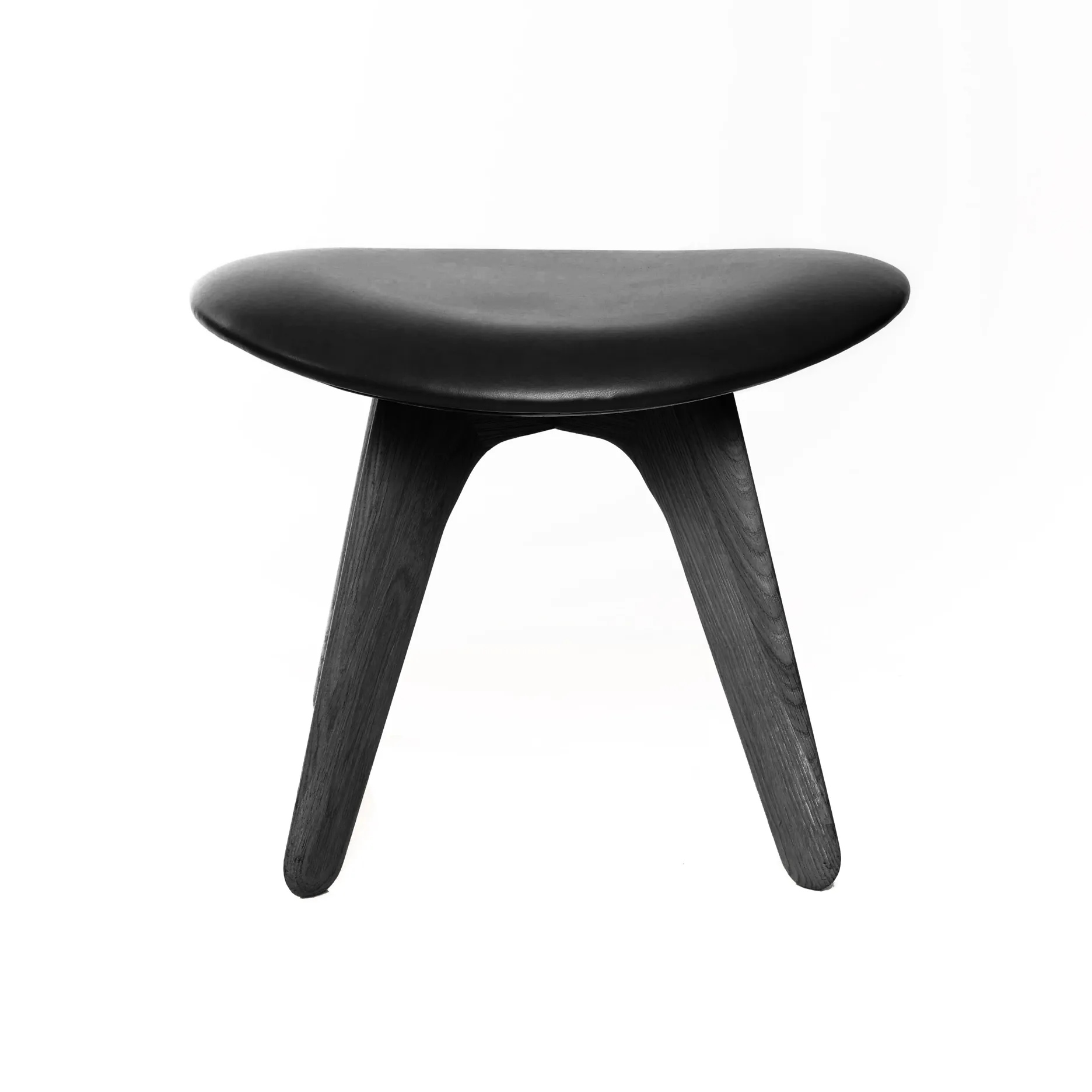 Slab Ottoman 45x55 cm, Black ash-black leather Tom Dixon