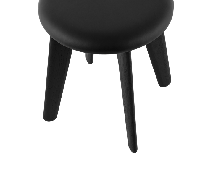 Slab Ottoman 45x55 cm, Black ash-black leather Tom Dixon