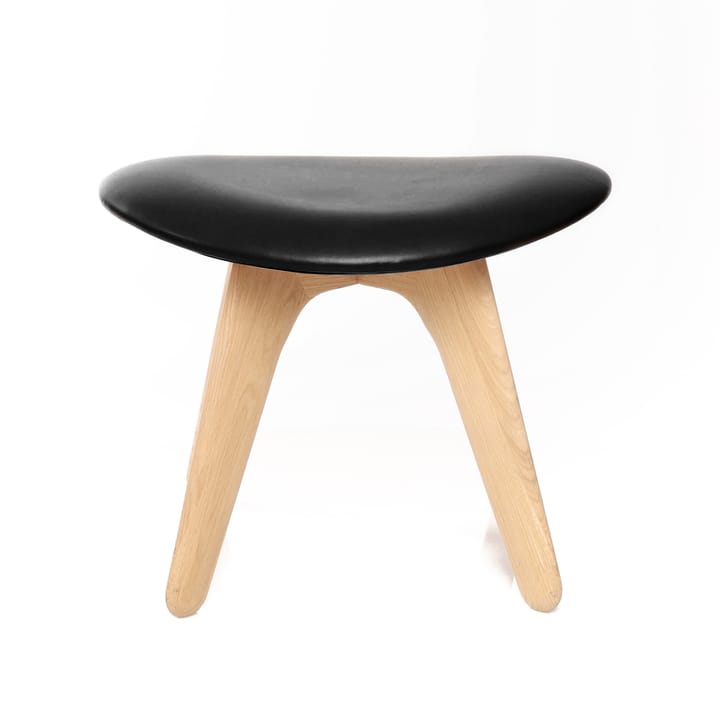 Slab Ottoman 45x55 cm, Natural oak-black leather Tom Dixon