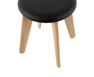 Slab Ottoman 45x55 cm - Natural oak-black leather - Tom Dixon