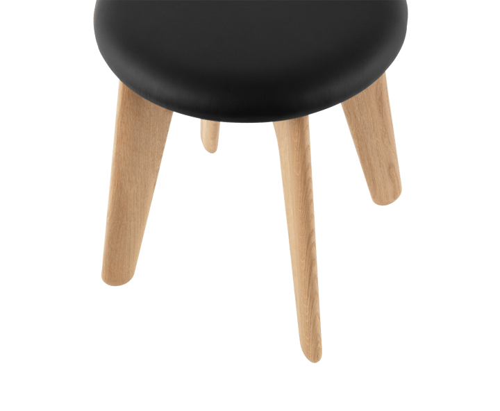 Slab Ottoman 45x55 cm, Natural oak-black leather Tom Dixon