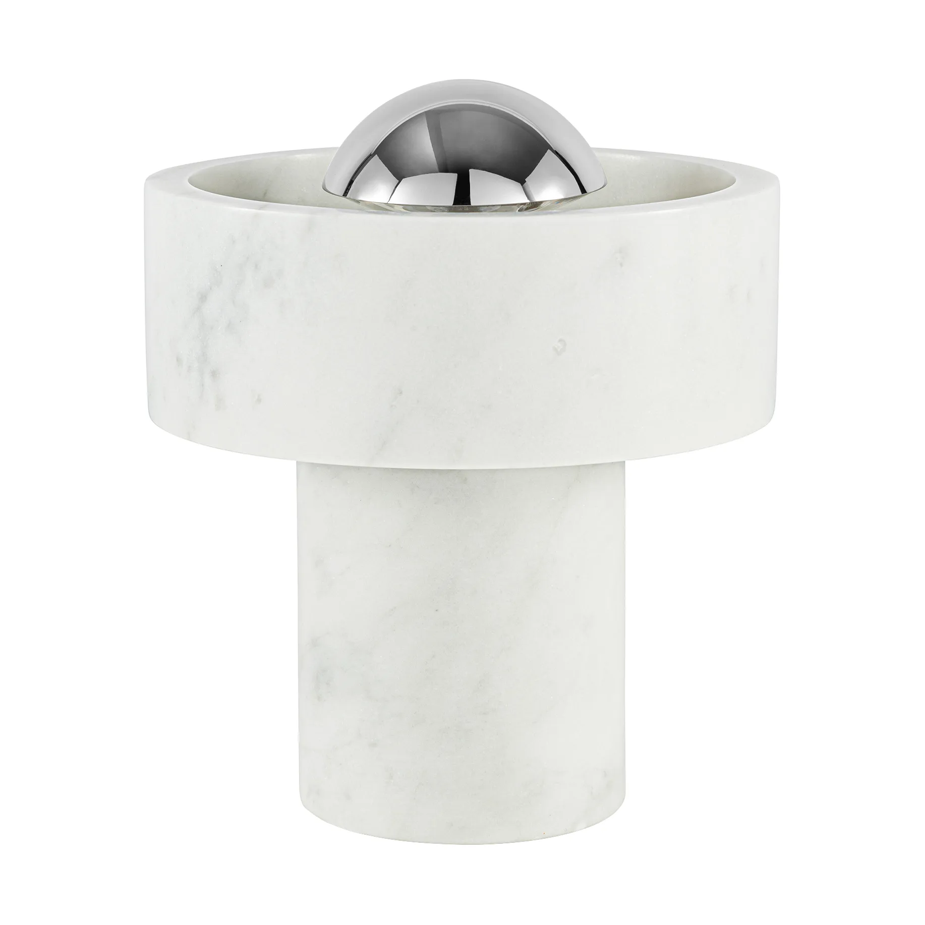 Stone Portable LED Tischleuchte 28 cm, Marble-silver Tom Dixon