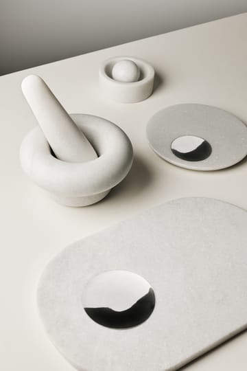Stone Schneidebrett 27x42 cm - White marble-silver - Tom Dixon