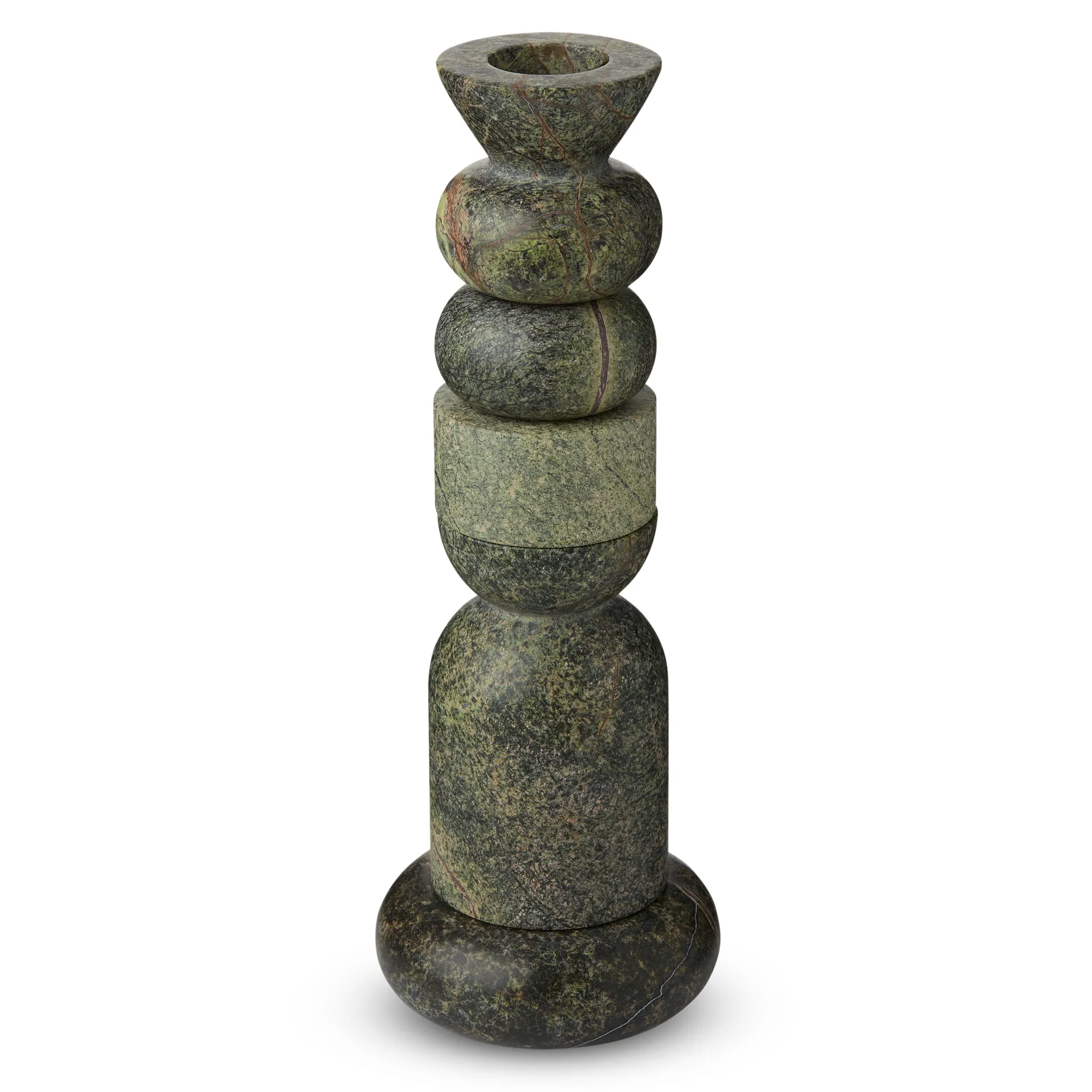 Stone Stacking Kerzenhalter groß, Grün Tom Dixon