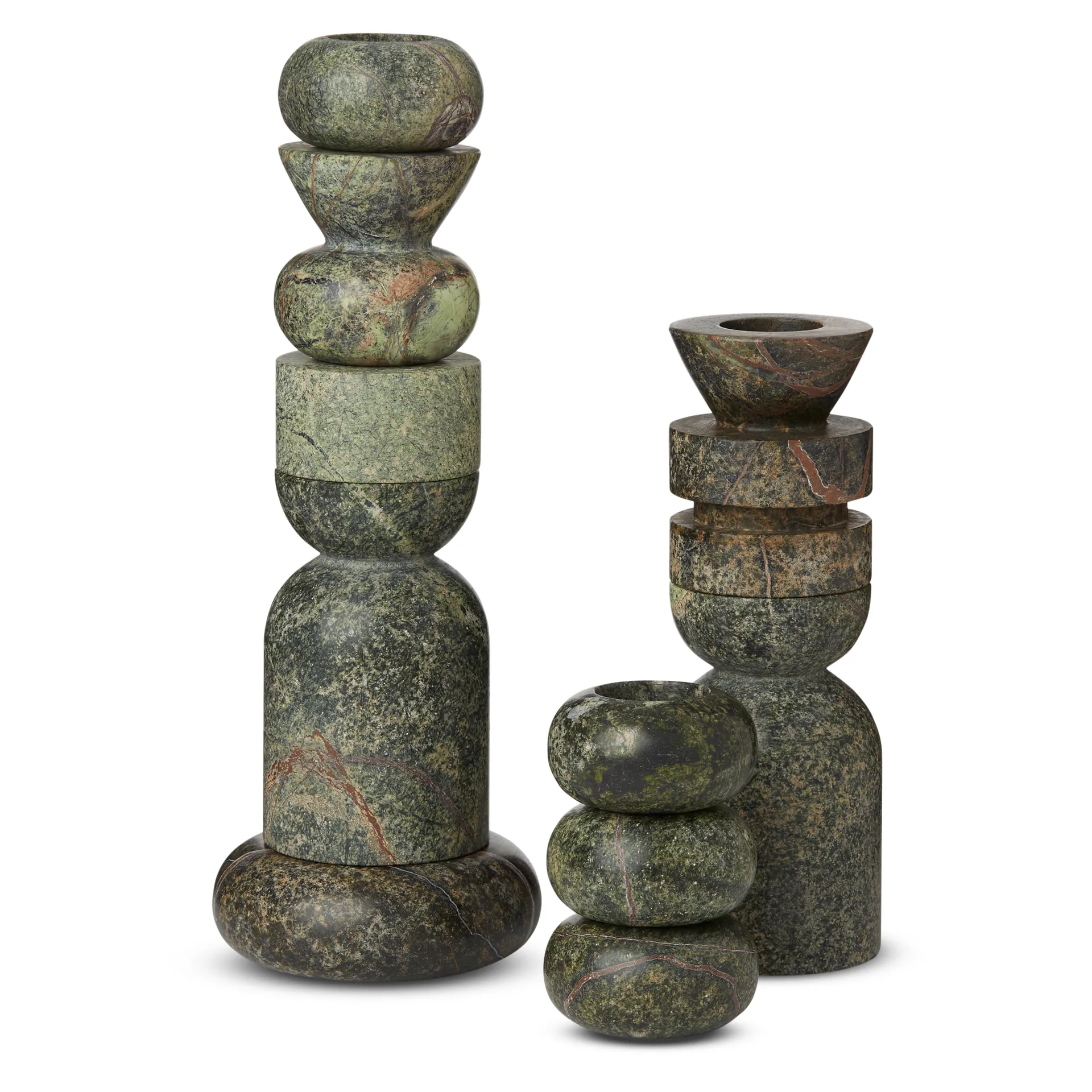 Stone Stacking Kerzenhalter groß, Grün Tom Dixon