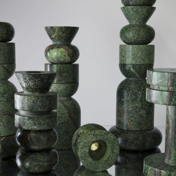 Stone Stacking Kerzenhalter groß, Grün Tom Dixon