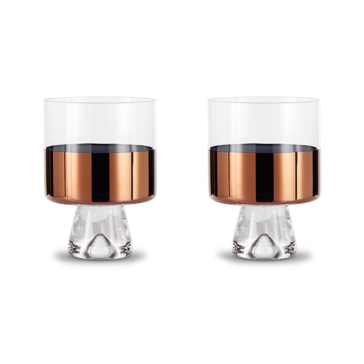 Tank Low Ball Trinkglas 24 cl 2er-Pack - Clear-copper - Tom Dixon