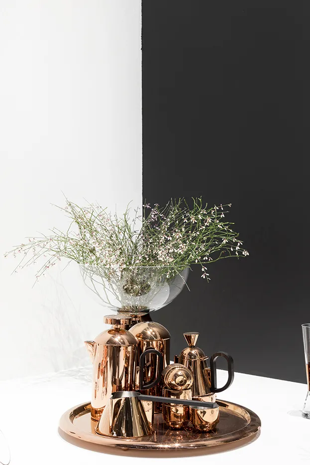 Tank Vase large 36 cm, Clear-copper Tom Dixon