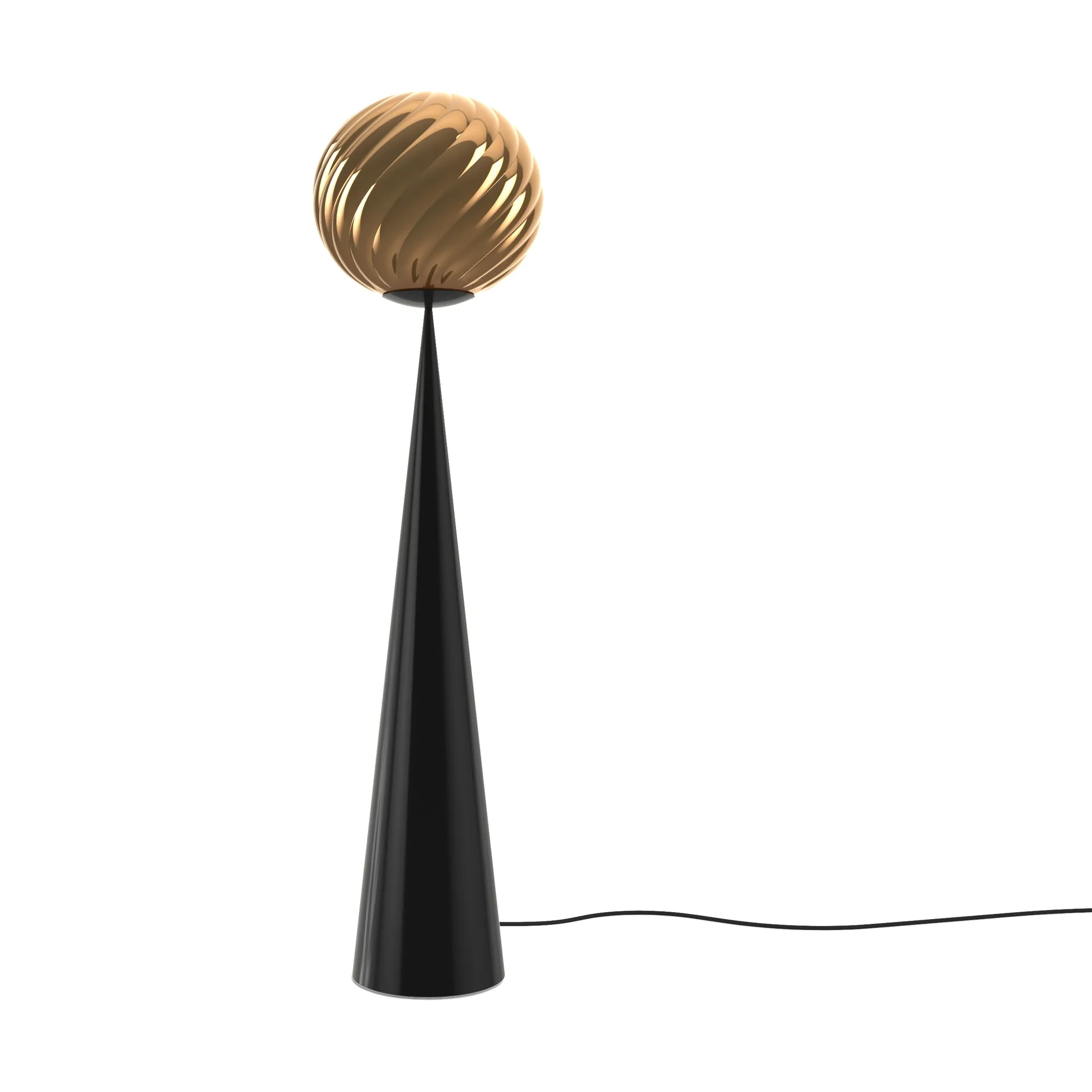 Whirl cone Tablett Stehlampe, Gold-black Tom Dixon