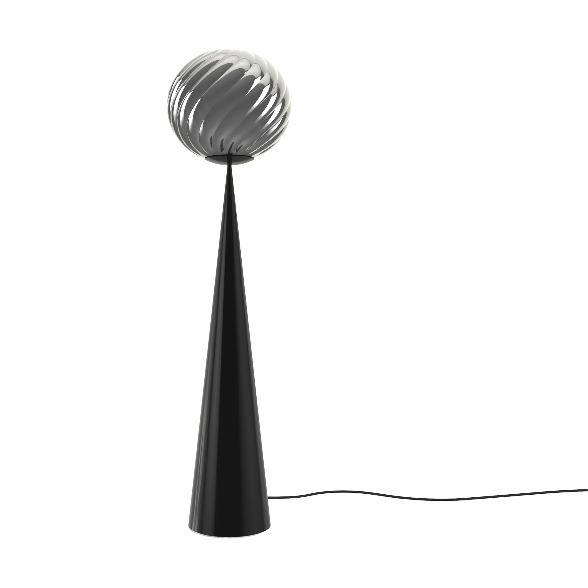 Whirl cone Tablett Stehlampe, Silver-black Tom Dixon