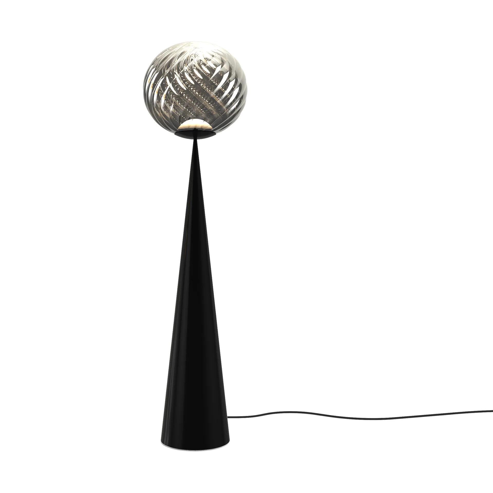 Whirl cone Tablett Stehlampe, Silver-black Tom Dixon